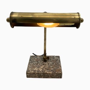Lampada da tavolo in ottone con base in granito