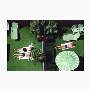 Alfred Gescheidt, People Sunbathing on Artificial Grass, Overhead View, Photograph