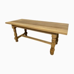 French Farmhouse Refectory Dining Table in Bleached Oak