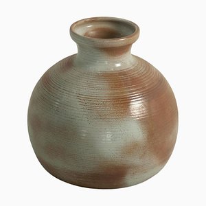 Large French Grey and Brown Stoneware Vase by Grés Du Marais, 1970s