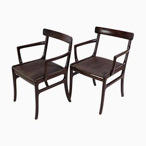 Mahogany Rungstedlund Armchairs by Ole Wancher, Set of 2