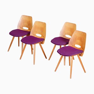 Mid-Century Modern Dining Chairs by František Jirák for Tatra Furniture, Set of 4