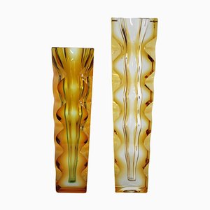 Vases en Verre par Oldrich Lipsky, Tchécoslovaquie, 1970s, Set de 2