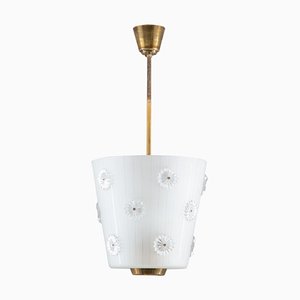 Swedish Modern Pendant Lamp in Brass and Glass from Böhlmarks, 1940s