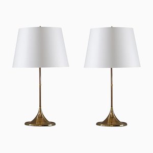 Mid-Century Table Lamps in Brass by A. Svensson and Y. Sandström for Bergboms, Set of 2