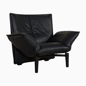 Dark Blue Leather Ds 121 Armchair with Function from de Sede