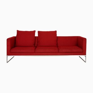 Red Tight Fabric Three Seater Couch from B&b Italia / C&b Italia