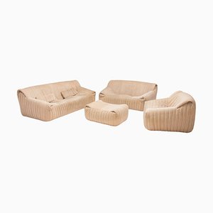 Beige Sandra Wohnzimmergarnitur von Annie Hiéronimus für Ligne Roset, 1970er, 4er Set