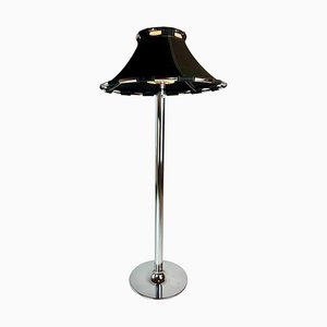 Chrome and Black Fabric Floor Lamp by Anna Ehrner for Ateljé Lyktan