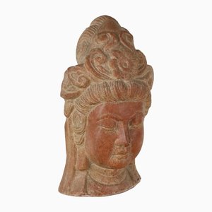 Testa di Buddha vintage in marmo