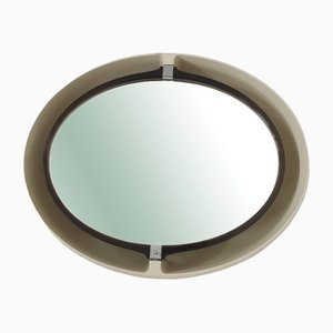 Space Age White Oval Mirror from Allibert, Germany, 1970s
