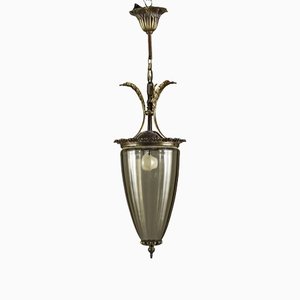 Art Nouveau Smoked Glass Lamp, 1920s