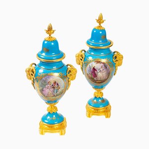 Porcelain and Bronze Vases from Sèvres, Set of 2