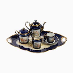 Porcelain Coffee Service in the Style of Sèvres, Set of 6