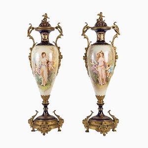 Porcelain Vases from Sèvres, Set of 2