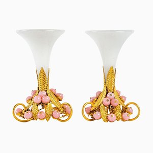 Petites Bouquetières en Opaline, Set de 2