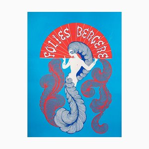Turquoise Folies Bergere Poster by Erté