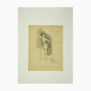 Félicien Rops, Nymph, Original Lithograph, Late 19th-Century