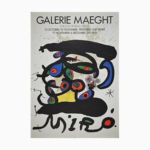 After Joan Mirò, Poster vintage della mostra Galerie Maeght, offset e litografia, anni '70