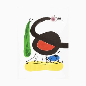 After Joan Mirò, Untitled, Vintage Lithographic Poster, 1980s