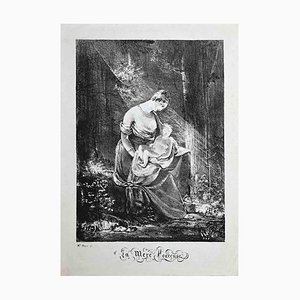 Después de M.lle Maye, La Maitresse de Fragonard, Litografía original, década de 1800