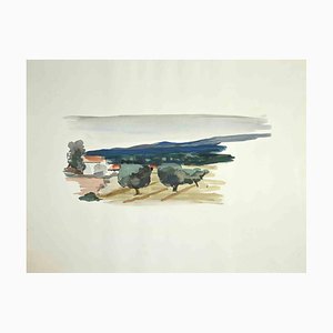 A. Derain, Il paesaggio, Disegno ad acquerello su carta, 1933