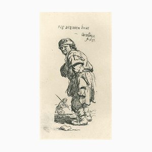 After Rembrandt, A Peasant Calling Out: Tis Vinnich Kout ...,19th-Century, Etching