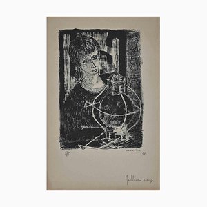 Nicolas Carréga, Portrait, Original Etching, 1955