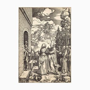 Grabado en madera de Albrecht Durer, The Visitation, principios del siglo XX