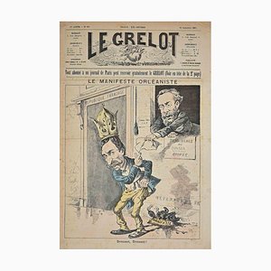 Le Grelot, Il Manifesto Orléanist, Litografia originale, 1887