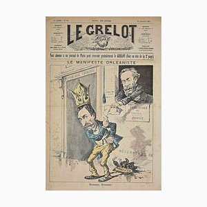 Le Grelot, Le Manifeste Orléaniste, Lithographie Originale, 1887