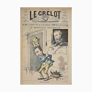 Le Grelot, The Orléanist Manifesto, Original Lithograph, 1887