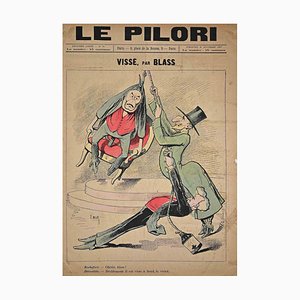 Lithographie Le Pilori, Vissé, 1887