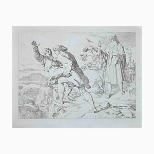 Josef Ritter Von Führich, Scene From the Life and Death of Saint Genoveva, Original Etching, 1830s
