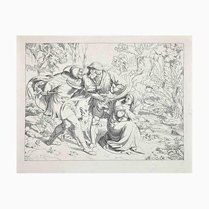 Josef Ritter Von Führich, Scene From the Life and Death of Saint Genoveva, Original Etching, 1830s