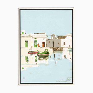 Aldo Rice, View of Mazzarò, Sérigraphie Originale, 20ème Siècle