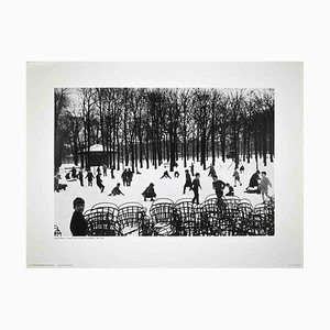 Impresión Offset de Edouard Boubat, Primera nevada en el jardín de Luxemburgo, 1972