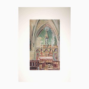 Retmy Hetreau, Inside of a Chuch, Dibujo original, 1937