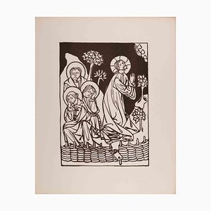 Grabado original de François Bouchot, Jesus and the Disciples, 1922
