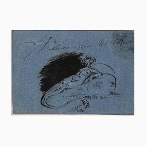 Charles Coppier, Mermaid, Original Zeichnung, frühes 20. Jh