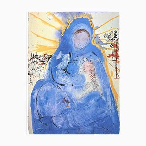 After S. Dali, Mary Confering in His Heart, Original Lithograph, 1964