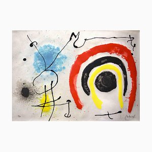 Litografia originale di Joan Miró, Le Lézard Aux Plumes Dor, 1967