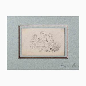 Louise Abbema, Vénus et Cupidon, Dessin Original, 1927