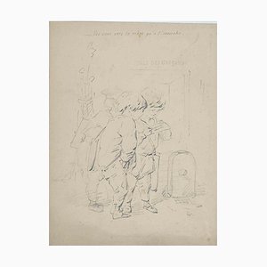 Alfred Grevin, Kids, Original Drawing, Late-19th-Century