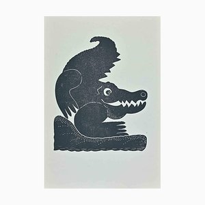 Jean Lurçat, Crocodile, Lithographie Originale, milieu du 20ème siècle