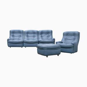 Sofa, Armchair and Pouf by Michele Cadestin for Airbone, France, 1970s, Set of 3