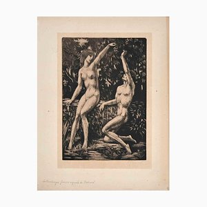 Raphael Drouart, Desnudos, Grabado original, Principios del siglo XX