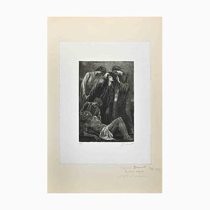 Raphael Drouart, Dead Christ, Grabado original, principios del siglo XX