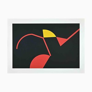 Renato Barisani, Las estructuras rojas y amarillas, Serigrafía original, 1983
