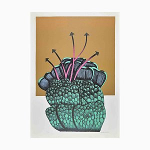 Renzo Margonari, Flower Signal, Original Lithograph, 1976